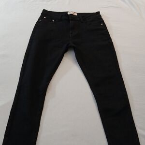 Red Bottom Black Denim Jeans